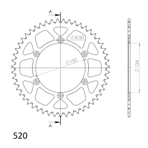 Kit de lant D.I.D Chain - Auriu chain 520 ERVT, X-ring (X, NX, QX, XS), CHK front sprocket SUPERSPROX, CHK rear sprocket SUPERSPROX pentru KAWASAKI KX 125 1996-1997 - Img 5