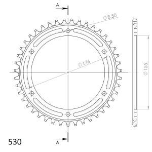 Kit de lant D.I.D Chain - Auriu chain 530 ZVM-X, X-ring (X, NX, QX, XS), CHK front sprocket SUPERSPROX, CHK rear sprocket SUPERSPROX pentru TRIUMPH T509 Speed Triple 885 1997-1998 - Img 4
