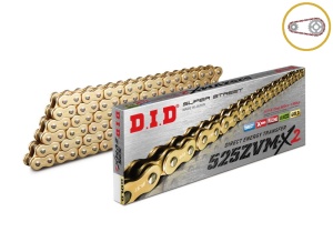 Kit de lant D.I.D Chain - Auriu lant 525 ZVM-X, X-Ring, pinion fata SUPERSPROX, foaie spate SUPERSPROX pentru HONDA XL 1000 V Varadero 1999-2013 - Img 1