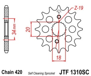 Kit de lant EK - Argintiu chain 420 DEH, Non-sealed, CHK front sprocket JT, CHK rear sprocket JT pentru HONDA CRF 150 R / RB 2007-2025 - Img 3