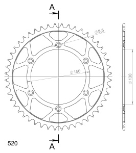 Kit de lant EK - Argintiu chain 520 SRX, X-ring (X, NX, QX, XS), CHK front sprocket SUPERSPROX, CHK rear sprocket SUPERSPROX pentru YAMAHA WR 250 X 2008-2015 - Img 5