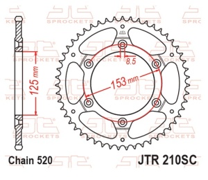 Kit de lant EK - Auriu chain 520 MVXZ, X-ring (X, NX, QX, XS), CHK front sprocket JT, CHK rear sprocket JT pentru HONDA XR 400 R 1996-2004 - Img 6