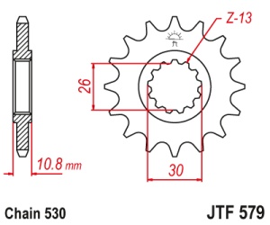 Kit de lant EK - Auriu chain 530 ZVX, X-ring (X, NX, QX, XS), CHK front sprocket JT, CHK rear sprocket JT pentru YAMAHA FJ 1100 1984-1985 - Img 3