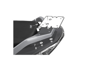 Kit de prindere cutie Top Master SHAD D0S310ST pentru DAELIM S3 125 2010-2023, DAELIM S3 250 2010-2023