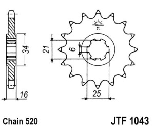 Pinion fata JT JTF 1043-14 14T, 520 - Img 2