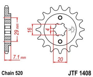 Pinion fata JT JTF 1408-15 15T, 520 - Img 2