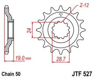Pinion fata JT JTF 527-17 17T, 530 - Img 2