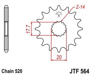 Pinion fata JT JTF 564-15 15T, 520 - Img 2