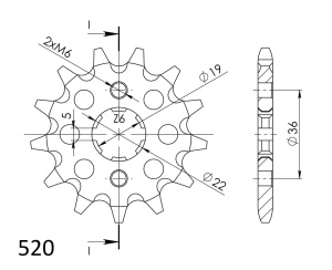 Pinion fata SUPERSPROX CST-1352:13 13T, 520 - Img 2