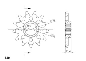 Pinion fata SUPERSPROX CST-1902:13 13T, 520 - Img 2