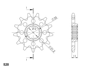Pinion fata SUPERSPROX CST-824:12 12T, 520 - Img 2