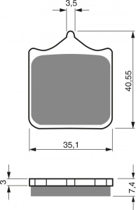 Placute de frana GOLDFREN 177 S3 (1 set = 4 pcs)