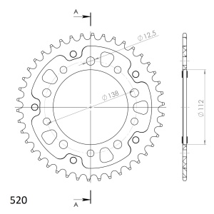Rear sprocket SUPERSPROX STEALTH RST-1303:43-GLD auriu 43T, 520 - Img 2