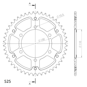 Rear sprocket SUPERSPROX STEALTH RST-480:48-GLD auriu 48T, 525 - Img 2
