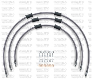 STANDARD Front brake hose kit Venhill POWERHOSEPLUS HON-10006F (3 conducte in kit) Clear hoses, chromed fittings