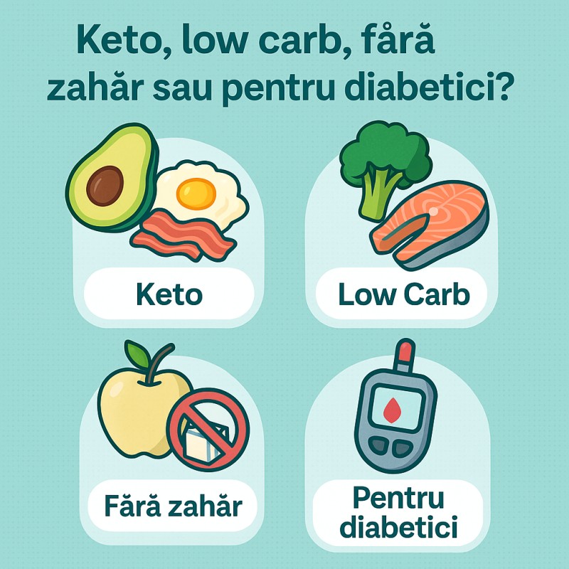 🥑 Keto, low carb, fără zahăr sau pentru diabetici? Ghid clar ca să nu te mai încurci între diete