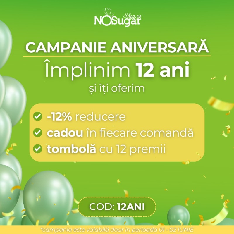 Regulament Tombola cu premii NosugarShop.ro -  12 ani