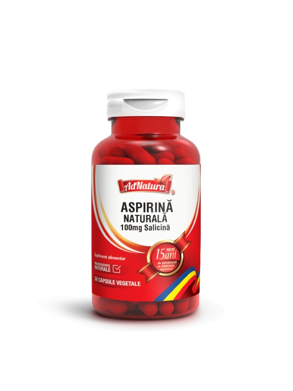 Aspirina naturala 100mg Salicina 30 capsule - AdNatura