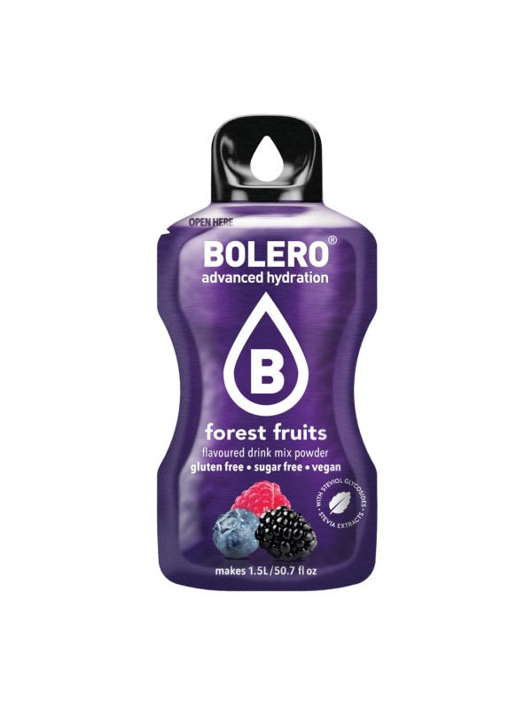 Bautura instant pudra cu Stevia FRUCTE DE PADURE (fara zahar, fara gluten, vegan) 3g - Bolero