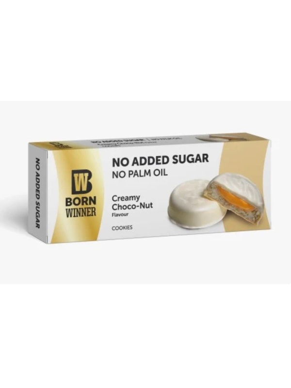 Biscuiti cu umplutura Creamy Choco-Nut (fara zahar) 100 gr - Born Winner