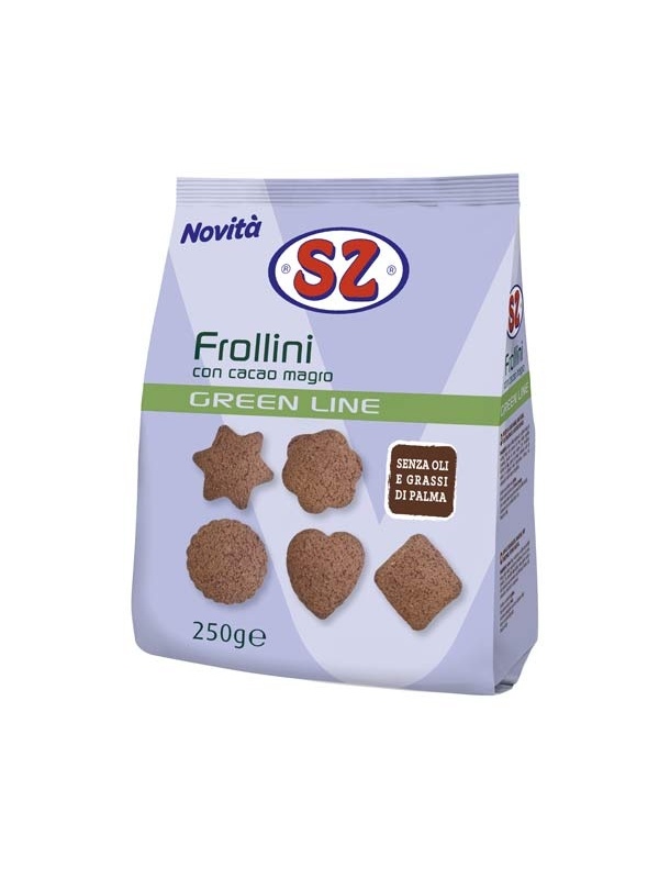 Biscuiti FROLLINI cu cacao (fara zahar, lactoza, oua, ulei de palmier) 250g - Senza Zucchero