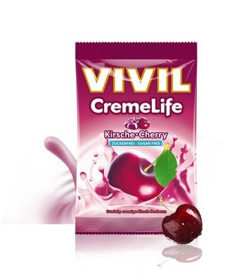 Bomboane Creme Life classic cu cirese (fara zahar) 110 gr - VIVIL