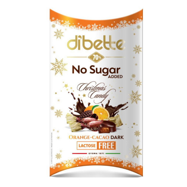 Bomboane de pom cu crema de portocala si cacao (fara zahar, fara lactoza, cu Eritritol si Stevia)220g - Dibette