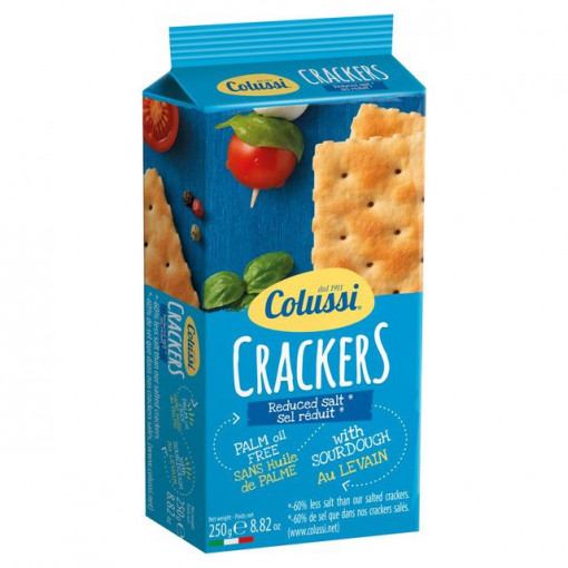 Crackers continut scazut de sare (fara zahar, fara ulei de palmier, cu maia) 250g - Colussi