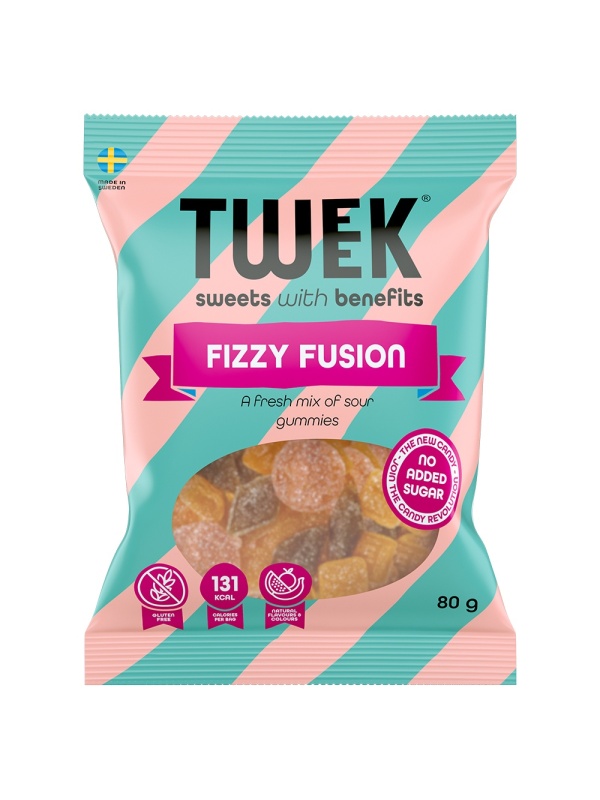 Jeleuri fresh acrisoare cu Stevia, FIZZY FUSION (fara zahar, fara gluten) 80g - TWEEK