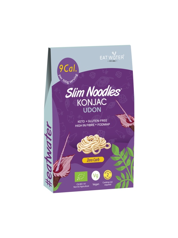 Paste Udon din faina de konjac BIO 270g (vegan, fara carbohidrati, fara gluten, keto) - Slim Pasta