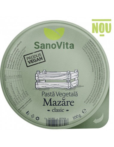 Pate vegetal din mazare galbena (vegan) 100g - Sano Vita