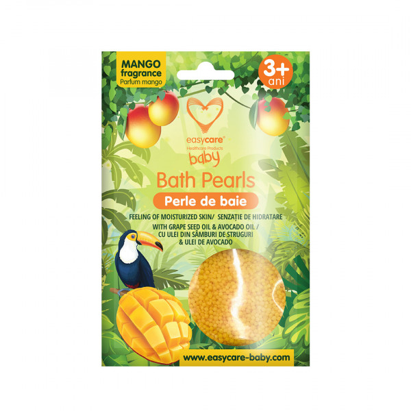 Perle de baie cu parfum de mango, cu uree si uleiuri din seminte de struguri si avocado 75g - EASYCARE BABY