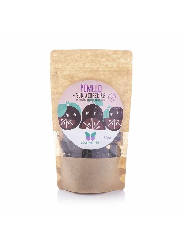 Pomelo invelit in ciocolata amaruie (fara zahar, vegan ) 200g - Sweeteria