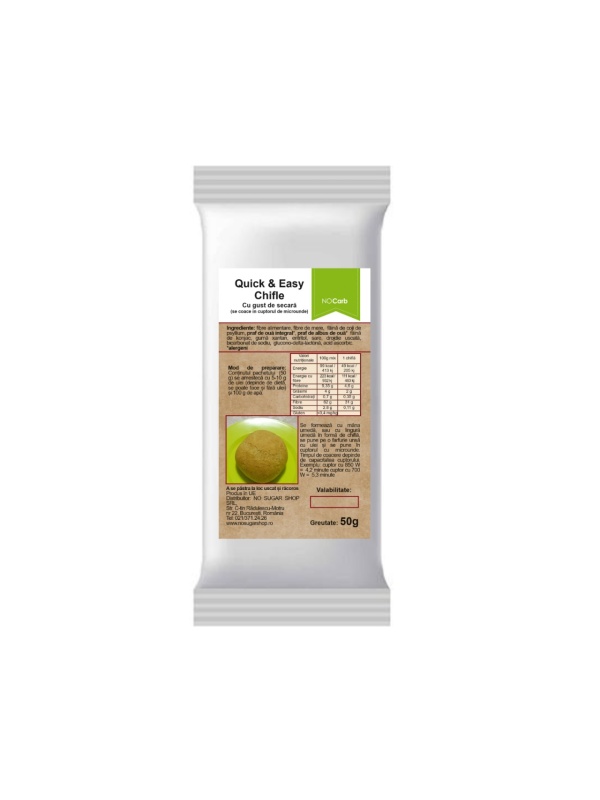 QUICK&EASY MIX pentru Chifla cu gust de secara (lowcarb, fara zahar, fara gluten, keto) 50g - NoCarb