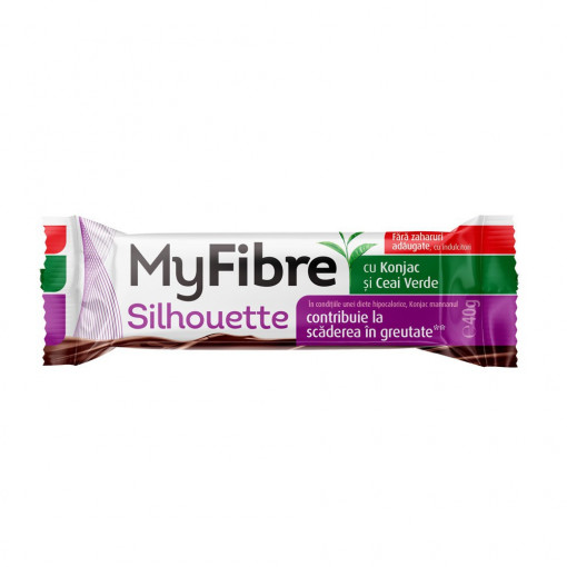 Baton pentru scaderea in greutate cu Konjac si ceai verd (fara zahar) 40g - Myfibre Silhouette