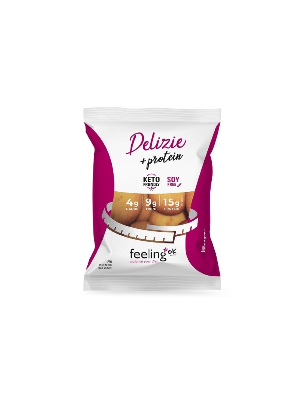 Biscuiti Delizie cu CAISE (Low-Carb, keto, proteici, fara zahar, fara soia) 50g - FeelingOK