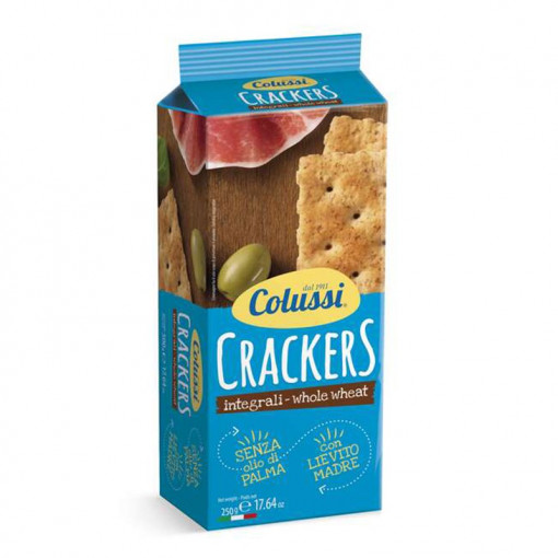 Crackers integrali (fara zahar, fara ulei de palmier, cu maia) 250g - Colussi