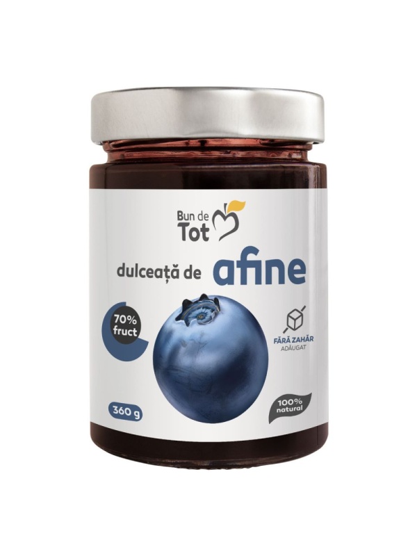 Dulceata de afine (fara zahar) "BUN DE TOT" 360gr DACIA PLANT