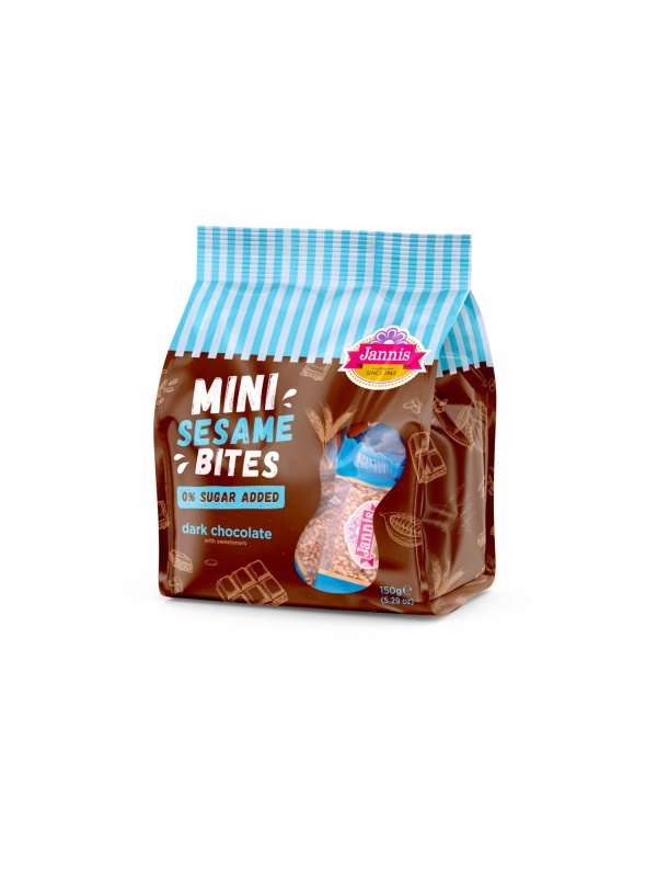 Mini batoane din susan cu ciocolata neagra 150g - Jannis