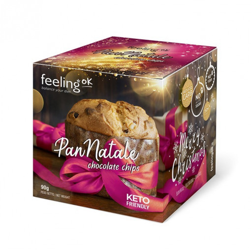 Panettone cu fulgi de ciocolata (Low-Carb, proteic, fara zahar, keto) 90g - FeelingOK