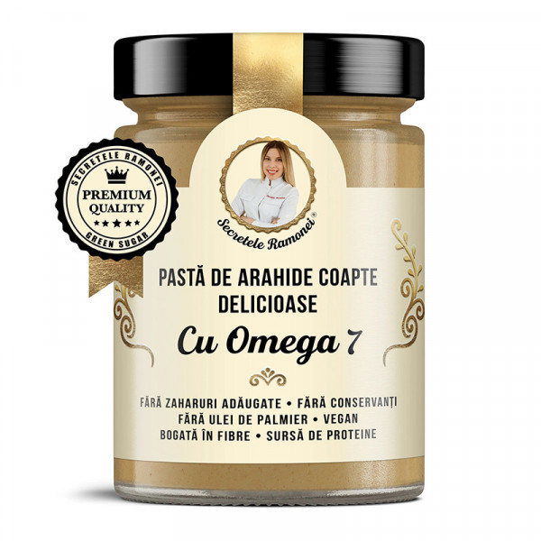 Pastă de arahide coapte delicioase cu Omega 7 350g - Secretele Ramonei