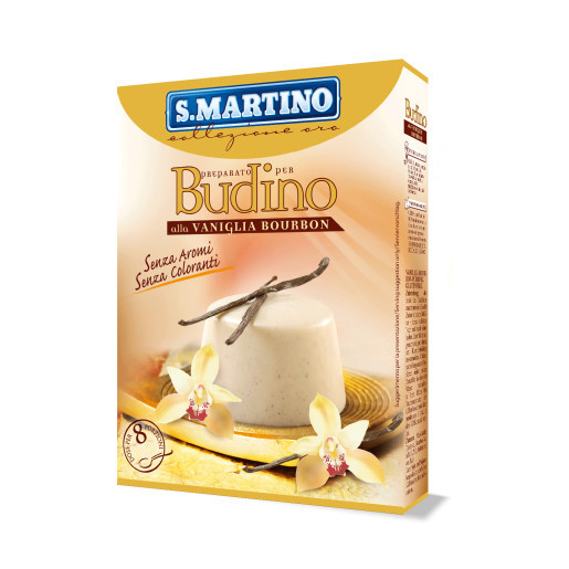 Preparat pentru Budinca de vanilie Bourbon (fără gluten, fara arome, fara coloranti) (8 portii), S.Martino, 70g