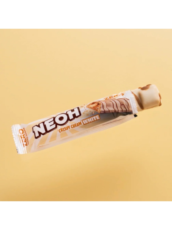 Baton de napolitana glazurat cu Ciocolata ALBA, Crisp & Cream cu
