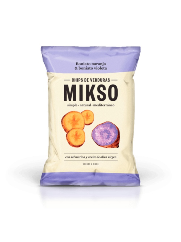 Chipsuri din cartofi dulci portocalii & violet (fara zahar, fara gluten, vegan) 85g - MIKSO