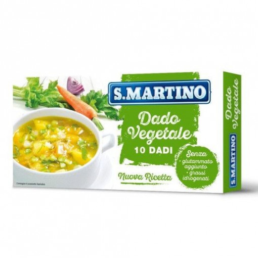 Cuburi vegetale pentru supa, fara glutamat, fara gluten (10 cuburi) 110g - S.Martino