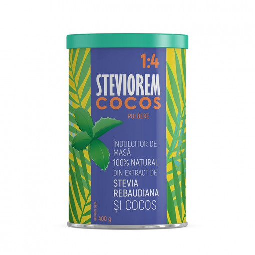Indulcitor 1:4 zahar de cocos si Stevia 400g - Steviorem