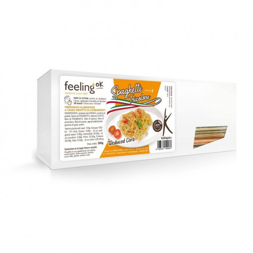 Paste Low-Carb, proteice Spaghetti Tricolore 500g (Optimize 2) - FeelingOK