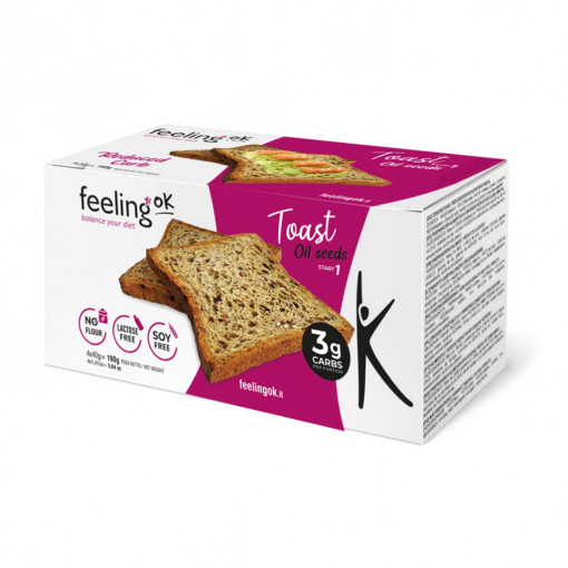 Toast cu seminte (Low-Carb, proteic, fara zahar) 160g (Start 1) - FeelingOK