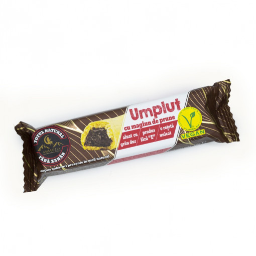 Baton umplut cu magiun de prune (fara zahar, vegan) 60g - Ambrozia