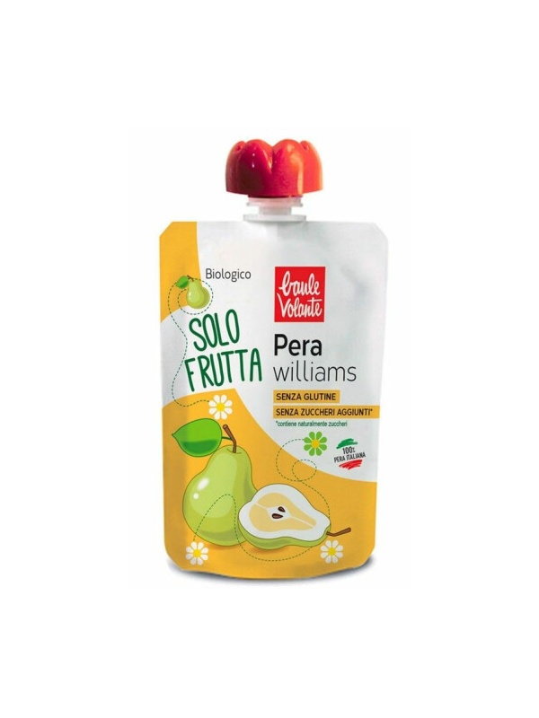 ECO Piure de pere williams, fara gluten, fara zahar adaugat, Baule Volante 100g